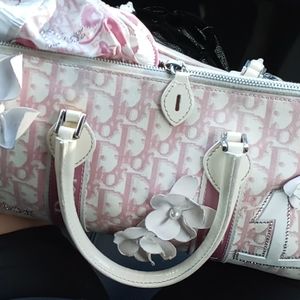 Vintage christian dior pink girly boston small bag